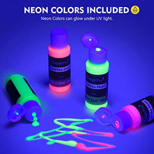 Load image into Gallery viewer, Washable Tempera Paint for Kids, Magicfly 30 Colors (2 oz Each) Liquid Poster Paint, Non-Toxic Kids Paint with Fluorescent Glitter Metallic Neon Colors for Finger Painting, Hobby Painters
