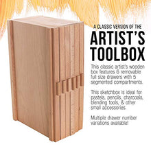 Load image into Gallery viewer, U.S. Art Supply 6 Drawer Wood Artist Supply Storage Box - Pastels, Pencils, Pens, Markers, Brushes
