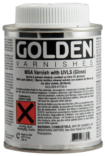 Golden MSA Varnish Gloss with UVLS - 4 oz Bottle