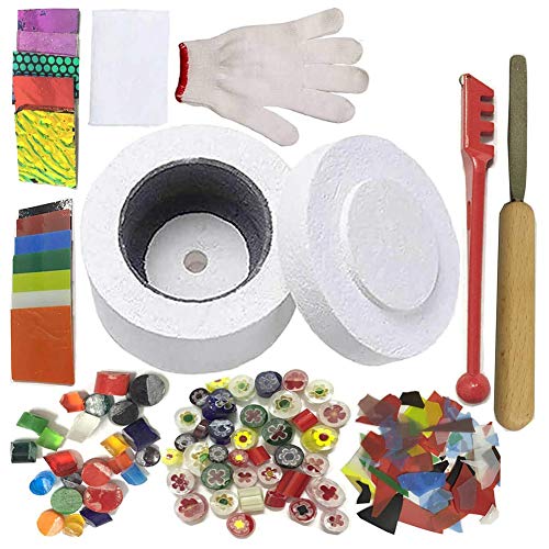 Microwave Kiln and DIY Fusing Glass Jewelry Set - Professional Simple Making DIY Jewelry Glass Fusing Tools Set
