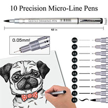 Load image into Gallery viewer, 10 Pcs Precision Micro-Line Pens, Fineliner, Multiliner, Black Waterproof Archival Ink, Artist Illustration, Anime, Sketching, Technical Drawing, Office Documents&amp;Scrapbooking, Manga Pens Writing
