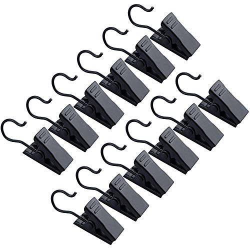 30 Pack Heavy-Duty Hook Clip Set Curtain Clips for Curtain Photos Home Decoration Art Craft Display - Black