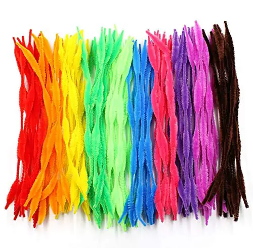 Pipe Cleaners Craft Chenille Stems with Bumps 100 pcs Multicolour Chenille Stems Pipe Cleaners Handmade DIY Art Craft Material