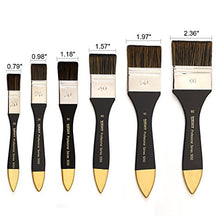Load image into Gallery viewer, Artist Flat Paint Brush-Large Wash Brushes Set for Gesso, Varnishes, Acrylic Painting, Watercolor, Wood, Wall, Furniture-Brush Cleaner 6 Pcs

