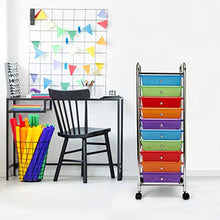 Load image into Gallery viewer, Seville Classics 10-Drawer Multipurpose Mobile Rolling Utility Storage Organizer Cart, Multicolor
