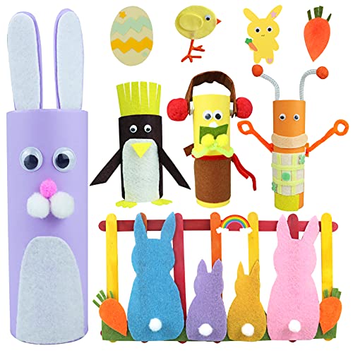 Here Fashion Paper Roll Craft for Kids DIY Simple Paper Craft from A to Z Recycled Craft Rolls Cardboard Tubes for Crafts Projects Arts and Crafts Supply Kit for Kids Age 3+ Pack of 200