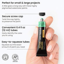 Load image into Gallery viewer, Arteza Watercolor Paint, Set of 60 Colors/Tubes (12 ml/0.4 US fl oz) with Storage Box, Rich Pigments, Vibrant, Non Toxic Paints for The Artist, Hobby Painters, Ideal for Watercolor Techniques
