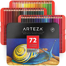 Load image into Gallery viewer, Arteza Colored Pencils, Professional Set of 72 Colors, Soft Wax-Based Cores, Art Supplies for Drawing Art, Sketching, Shading &amp; Coloring, Vibrant Artist Pencils for Beginners &amp; Pro Artists in Tin Box
