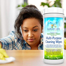 Load image into Gallery viewer, All Natural Surface Cleaning Wipes - 100% Made In the USA, Kitchen, Bathroom, Nursery, Auto, Office, RV, Boat - Earth Friendly, Plant-Based Ingredients, Durable All Cotton, Fabric, Compostable, Biodegradable. 1- 30 COUNT CANISTER
