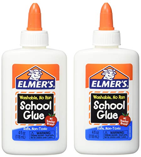 Elmers Washable No-Run School Glue, 4 oz, 1 Bottle (E304) - Pack of 2