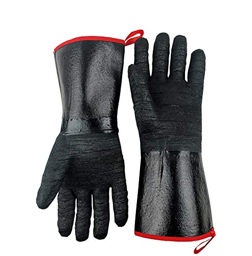 TUNGTAR BBQ Heat Resistant Gloves 14inch 932℉, Heat Resistant-Oven, Smoker, BBQ Grill, Cooking Barbecue Gloves for Handling Heat Food on The Your Fryer, Grill, Waterproof, Fireproof