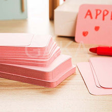 Load image into Gallery viewer, 100Pcs Blank Pink Cards Kraft Note Paper Business Cards Vocabulary Word Card Message Card DIY Gift Card Blank Paper Tags（Pink）
