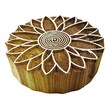 Load image into Gallery viewer, Indian Hand Carved Flower Design Wooden Printing Block Textile Stamp
