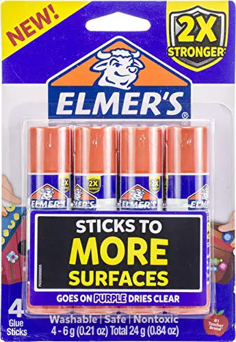 Elmer’s Extra Strength School Glue Sticks, Washable, 6 Gram, 4 Count