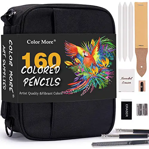 160 Color Artist Colored Pencils Set for Coloring Books,Soft Core, Professional Numbered Art Drawing Pencils for Sketching Shading Blending Crafting,Strong Travel Case for Adults Artists,Art Supplies