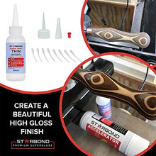Load image into Gallery viewer, Starbond EM-02 Super Fast Thin, Premium Instant CA (Cyanoacrylate Adhesive) Super Glue Plus Extra Cap and Microtips, 2 oz. (for Woodturning, Pen Turning, Hobby, Stabilizing, Finish, Inlay)
