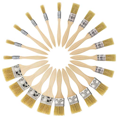 US Art Supply 20 Pack of Assorted Size Paint and Chip Paint Brushes for Paint, Stains, Varnishes, Glues, and Gesso