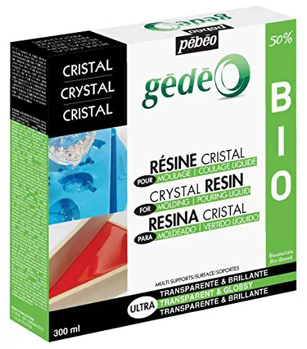 PEBEO Clear Liquid Kit-High Shine, Glossy Finish, Eco-Friendly Formula, for Casting Moulds, Table Tops, Crafting Supplies, 300 ml, Gedeo Bio Crystal Resin, Transparent