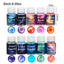 Load image into Gallery viewer, LET&#39;S RESIN ColorShift Pearl Pigment Powder, 10 Colors Mica Powder for Resin, Each Bottle 0.35oz Color Pigments for Resin, Epoxy Powder Pigment for Paint,Candle Making,Bath Bombs,Soap Colorant,Slime
