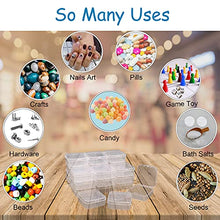 Load image into Gallery viewer, 24 Pack Small Clear Plastic Storage Containers with Hinged Lids for Organizing, Mini Beads Storage Containers Box for Jewelry, Hardware, Game Pieces, Crafts, Pills, Tiny Beads and More Small Items
