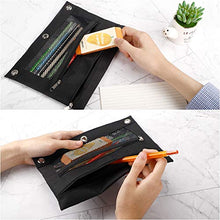 Load image into Gallery viewer, LABUK Pencil Pouch 3 Ring Binder, 3 Pack 3 Color Zipper Pencil Pouch Pencil Case Bag with Double Pocket
