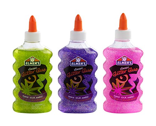 Elmer's Liquid Glitter Glue, Great For Making Slime, Washable, Assorted Colors, 6 Ounces Each, 3 Count