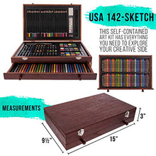 Load image into Gallery viewer, US Art Supply 162 Piece-Deluxe Mega Wood Box Art, Painting &amp; Drawing Set that contains all the additional supplies you need to get started.

