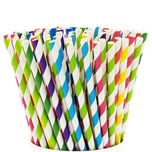 Load image into Gallery viewer, Paper Drinking Straws [200 Pack] 100% Biodegradable - Assorted Colors
