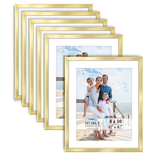 Icona Bay 8x10 Picture Frames (Gold, 6 Pack), Modern Professional Frame Set, Noble Collection