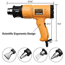 Load image into Gallery viewer, SEEKONE Heat Gun 1800W Heavy Duty Hot Air Gun Kit Variable Temperature Control with 2-Temp Settings 4 Nozzles 122℉~1202℉（50℃- 650℃）with Overload Protection for Crafts, Shrinking PVC, Stripping Paint
