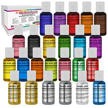 Load image into Gallery viewer, U.S. Cake Supply Deluxe 24 Bottle Airbrush Cake Color Set - The 22 Most Popular Colors in 0.7 fl. oz. (20ml) Bottles - Safely Made in the USA product
