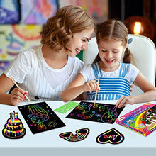 Load image into Gallery viewer, ZMLM Scratch Paper Art-Craft Girl: Rainbow Scratch Magic Drawing Set Paper Pad Board Supply Kit Toddler Project Activity for 3-12 Year Old Kid Game Toy Holiday|Party Favor|Birthday|Children&#39;s Day Gift

