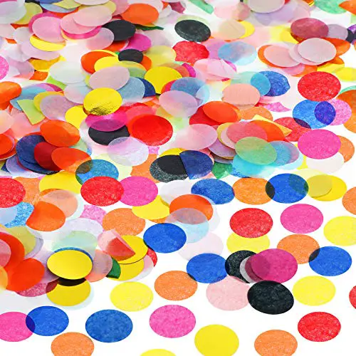 20000 Pieces Paper Confetti Colorful Round Tissue Confetti for Birthday Wedding Baby Shower Table Decoration, 0.6 Inch