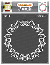 Load image into Gallery viewer, CrafTreat Doily Mandala Stencils for Painting on Wood, Canvas, Paper, Fabric, Floor, Wall and Tile - Circle Hearts Doily - 6x6 Inches - Reusable DIY Art and Craft Stencils - Mandala Circle Stencil
