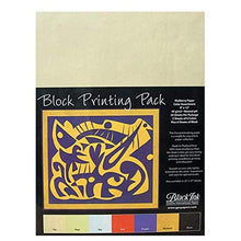 Load image into Gallery viewer, Black Ink Thai Mulberry Block Printing Paper Packs unbleached mulberry
