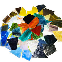 Load image into Gallery viewer, oomuka 2.22LB Glass Mosaics Tile Pieces Stained Glass Scrap Pieces Sheets for Home Decoration DIY Crafts, Assorted Colors and Shapes
