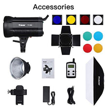 Load image into Gallery viewer, Travor Bi-Color LED Video Light with Softbox, 100W 3200-6500K Dimmable Studio Photography Video Lighting Kit with Barndoor 5 Color Diffusers and Reflector for Portrait Photography, Wedding, Filming
