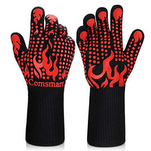Load image into Gallery viewer, BBQ Gloves, 1472°F Heat Resistant Grilling Gloves Silicone Non-Slip Oven Gloves Long Kitchen Gloves for Barbecue, Cooking, Baking, Cutting
