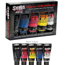 Load image into Gallery viewer, Soho Urban Artist Heavy Body Acrylic Paint High Pigment Perfect for Canvas, Wood, Ceramics with Excellent Coverage for Professionals and Students - Mixing Set of 5 - Assorted Colors
