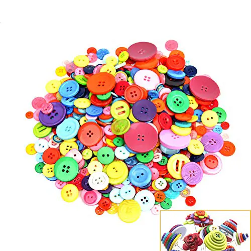 500-700 PCS Assorted Mixed Color Resin Buttons 2 and 4 Holes Round Craft for Sewing DIY Crafts Children's Manual Button Painting,DIY Handmade Ornament