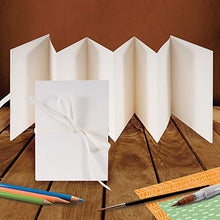 Load image into Gallery viewer, Books by Hand Accordion Album Kit- Ivory Pages, Blank 5.25&#39;&#39; x 7.25&#39;&#39;. Drawing, Coloring, Painting, Glueing, DIY, Crafts for Kids, Students, and Artists
