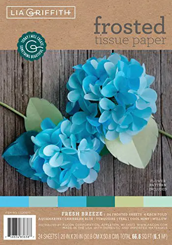 Lia Griffith Frosted Tissue Paper PLG20077, 66.6 Total Square Feet, Fresh Breeze, 24 Count