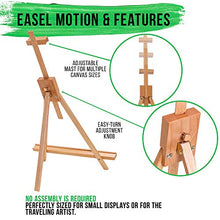 Load image into Gallery viewer, U.S. Art Supply Topanga 31&quot; High Tabletop Wood Folding A-Frame Artist Studio Easel (Pack of 4) - Adjustable Beechwood Tripod Display Stand, Holds Up To 27&quot; Canvas - Portable Table Desktop Holder
