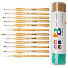 Load image into Gallery viewer, Ledgebay Miniature Paint Brushes Fine Tip Brush Set for Micro Detail | Hand Crafted, Perfectly Balanced and Weighted Wood Handles, Taklon Bristles for Model, Acrylic, Oil, Watercolor (12, Wood)
