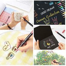 Load image into Gallery viewer, Metallic Marker Pens Dual Tip 24 Colors Metallic Pens for Card Making Rock Painting Album Scrapbook Metal Wood Ceramic Glass, Medium &amp; Brush Tip
