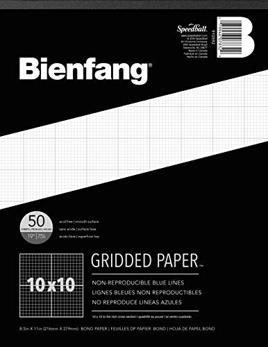 Bienfang Designer Grid Paper Pad, 10 x 10 Cross Section, 8.5-Inch by 11-Inch, 50 Sheets
