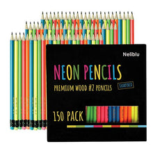 Load image into Gallery viewer, Premium Quality Pencils In Bulk 150 Neon #2 Sharpened Wood Pencils for Kids and Adults
