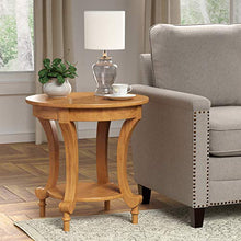 Load image into Gallery viewer, Amazon Brand – Ravenna Home Traditional Solid Pine End Table, 24&quot;W, Oak Finish
