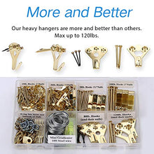 Load image into Gallery viewer, Picture Hangers, Quality Picture Hanging Kit, 225pcs Heavy Duty Frame Hooks Hardware with Nails, Hanging Wire, Screw Eyes, D Ring and Sawtooth for Wall Mounting
