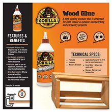 Load image into Gallery viewer, Gorilla 6206005 Wood Glue, 36 ounce Bottle, Natural Wood Color, (Pack of 1)
